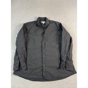 Dapper Boi Shirt Mens Small Gray Long Sleeve Button Front Stretch Casual‎ Pocket